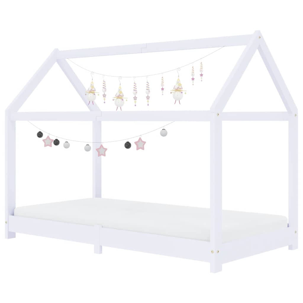 Sengeramme For Barn Heltre Furu Hvit 80X160 Cm