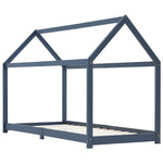 Sengeramme For Barn Heltre Furu Grå 90X200 Cm