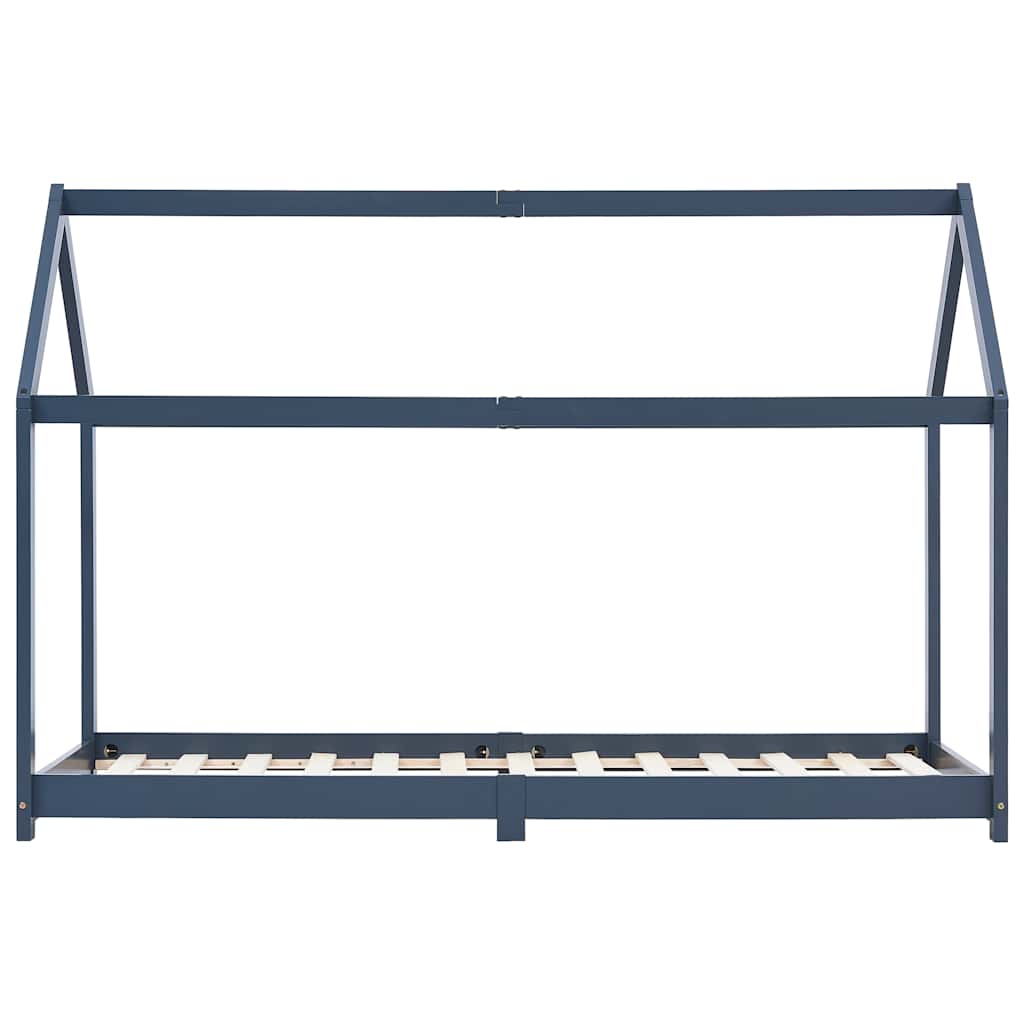 Sengeramme For Barn Heltre Furu Grå 90X200 Cm