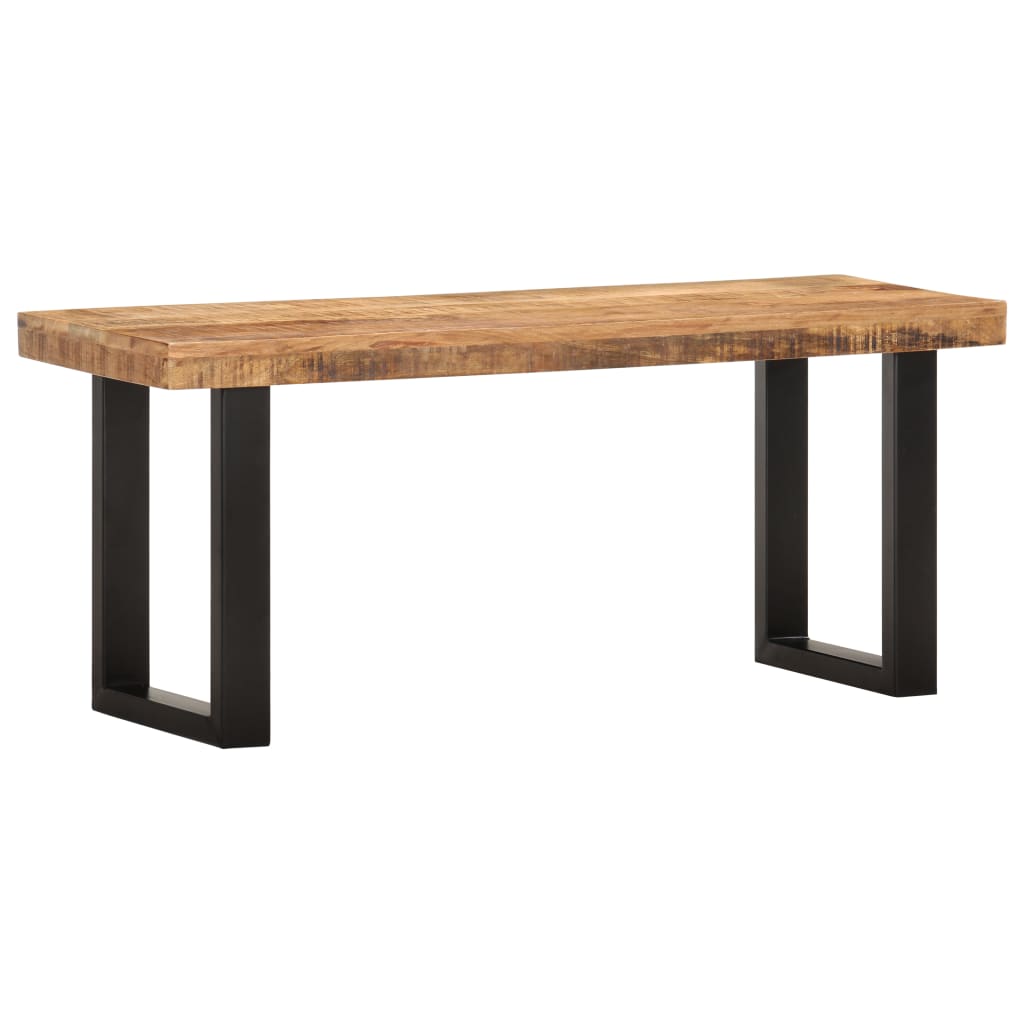 Benk 110 Cm Grov Heltre Mango Og Stål