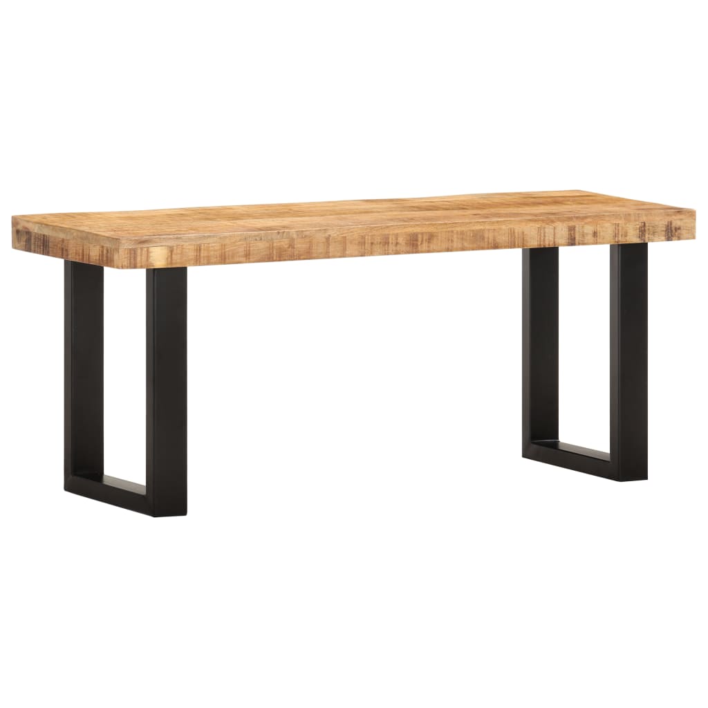 Benk 110 Cm Grov Heltre Mango Og Stål