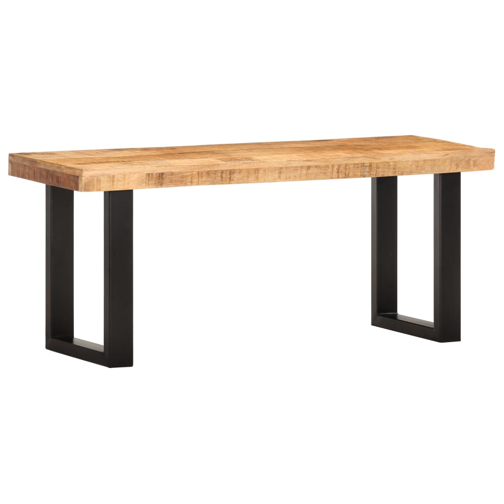 Benk 110 Cm Grov Heltre Mango Og Stål