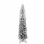 Slankt Kunstig Juletre Med Flokket Snø Grønn 210 Cm Pvc