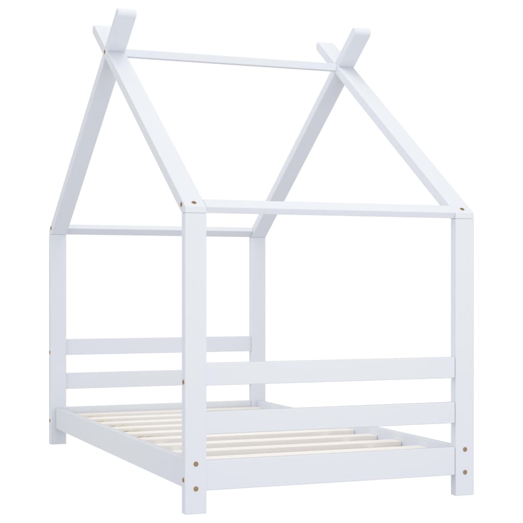Sengeramme For Barn Heltre Furu Hvit 80X160 Cm