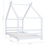 Sengeramme For Barn Heltre Furu Hvit 90X200 Cm