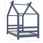 Sengeramme For Barn Heltre Furu Grå 70X140 Cm