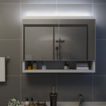 Speilskap Med Led Hvit 80X15X60 Cm Mdf