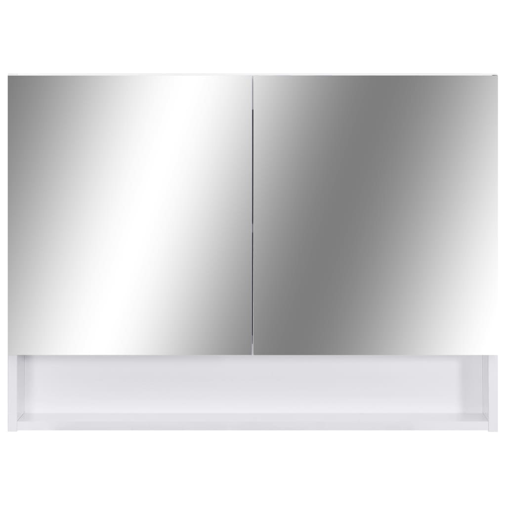 Speilskap Med Led Hvit 80X15X60 Cm Mdf