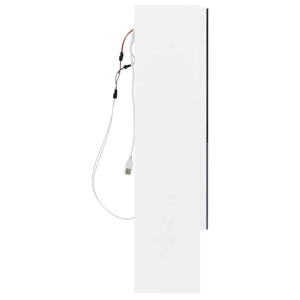 Speilskap Med Led Hvit 80X15X60 Cm Mdf
