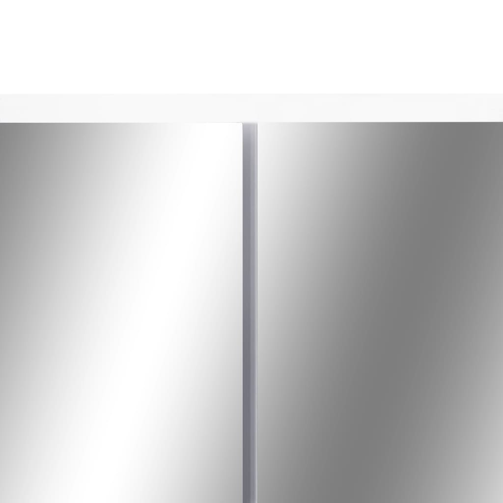 Speilskap Med Led Hvit 80X15X60 Cm Mdf