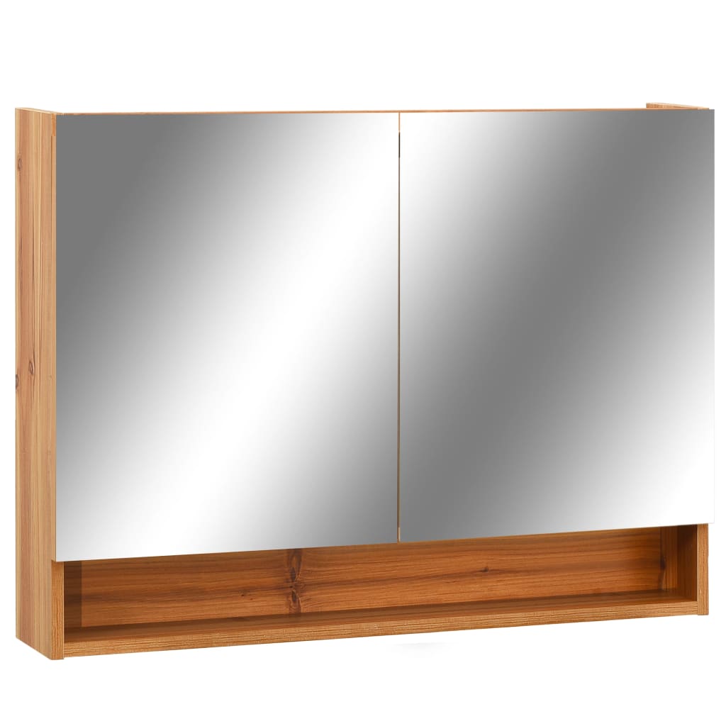 Speilskap Med Led Til Baderom Eik 80X15X60 Cm Mdf