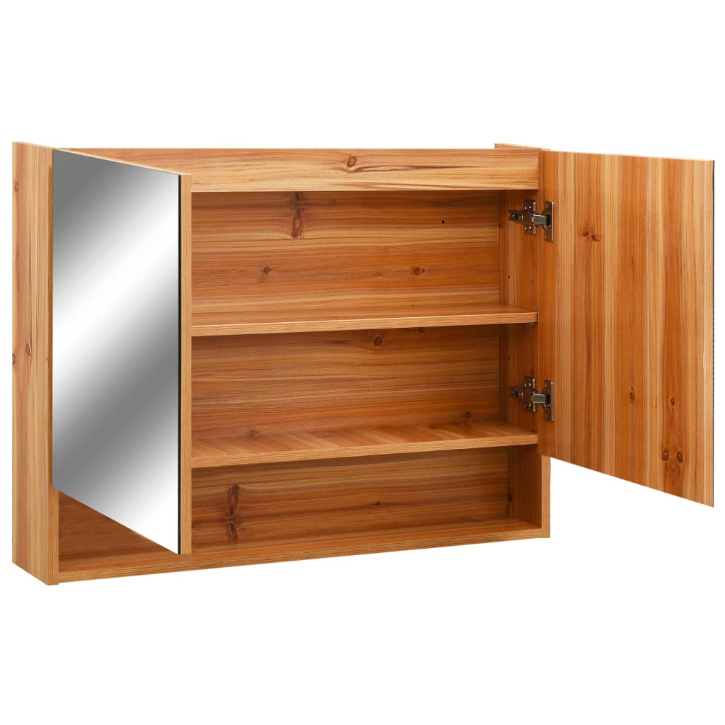 Speilskap Med Led Til Baderom Eik 80X15X60 Cm Mdf