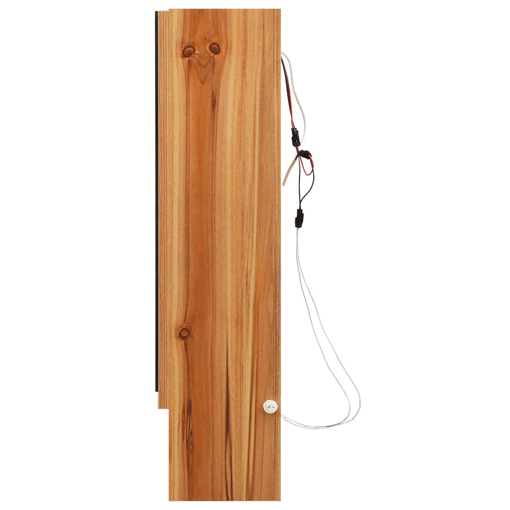 Speilskap Med Led Til Baderom Eik 80X15X60 Cm Mdf