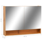 Speilskap Med Led Til Baderom Eik 80X15X60 Cm Mdf