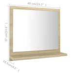 Baderomsspeil Sonoma Eik 40X10,5X37 Cm Konstruert Tre