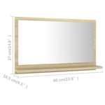 Baderomsspeil Sonoma Eik 60X10,5X37 Cm Konstruert Tre