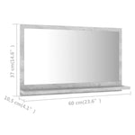 Baderomsspeil Betonggrå 60X10,5X37 Cm Sponplate