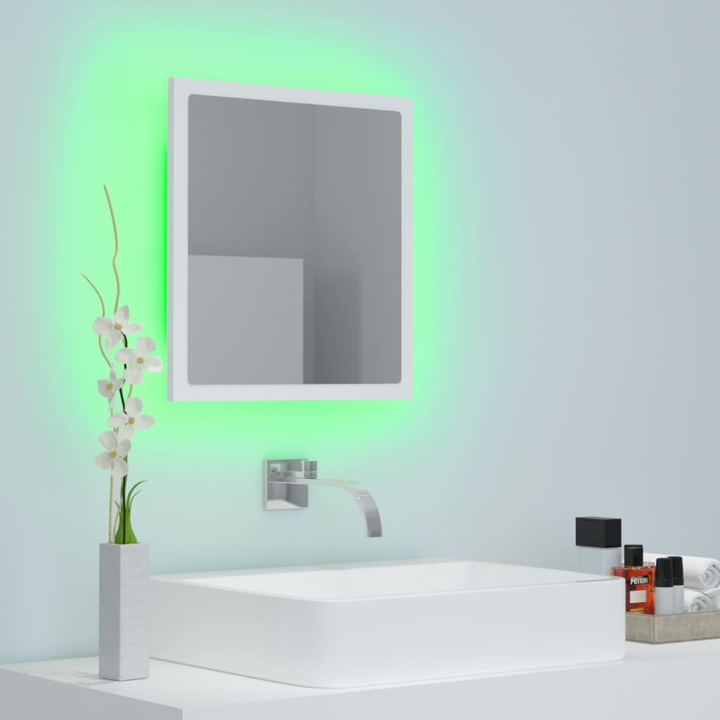 Baderomsspeil Led Hvit 40X8,5X37 Cm Akryl