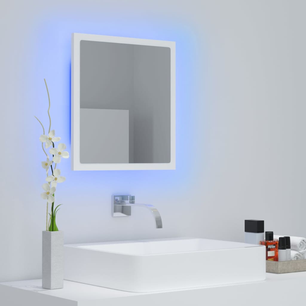 Baderomsspeil Led Hvit 40X8,5X37 Cm Akryl