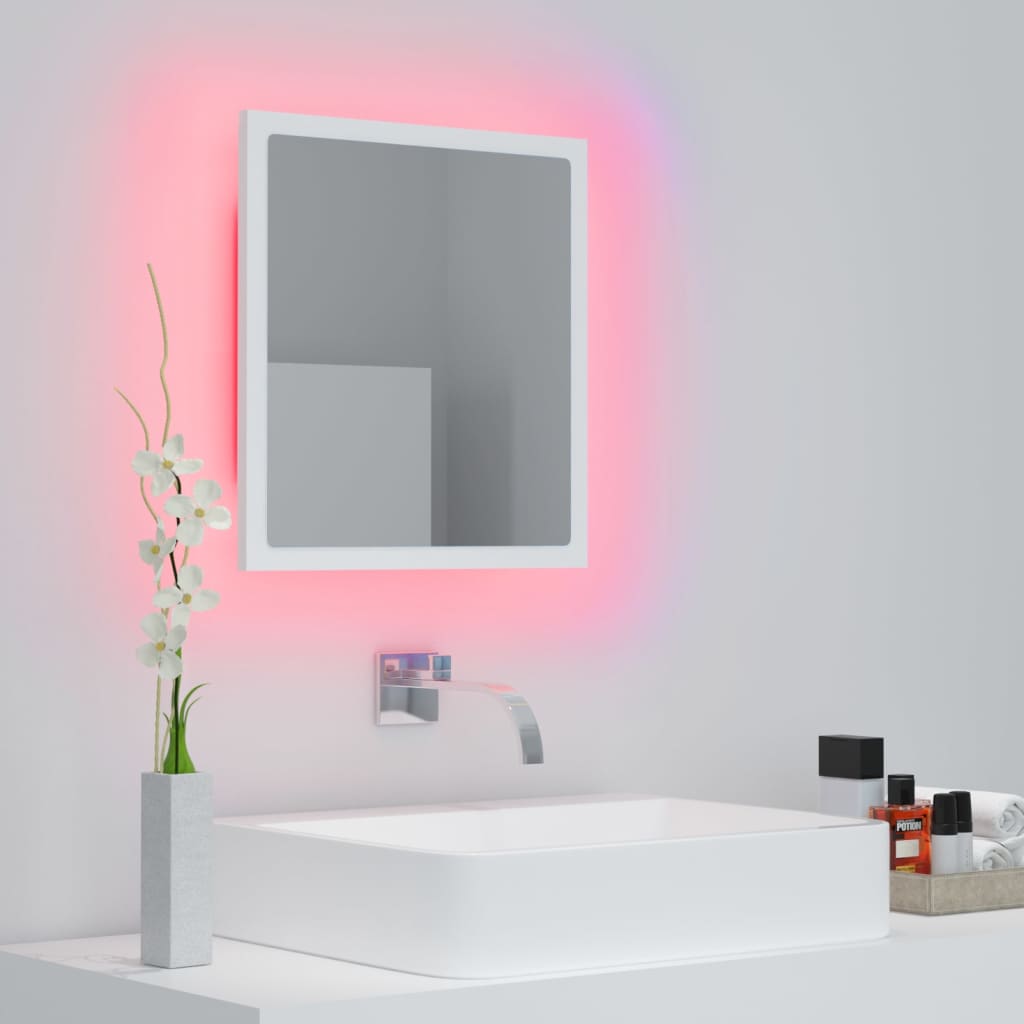 Baderomsspeil Led Hvit 40X8,5X37 Cm Akryl