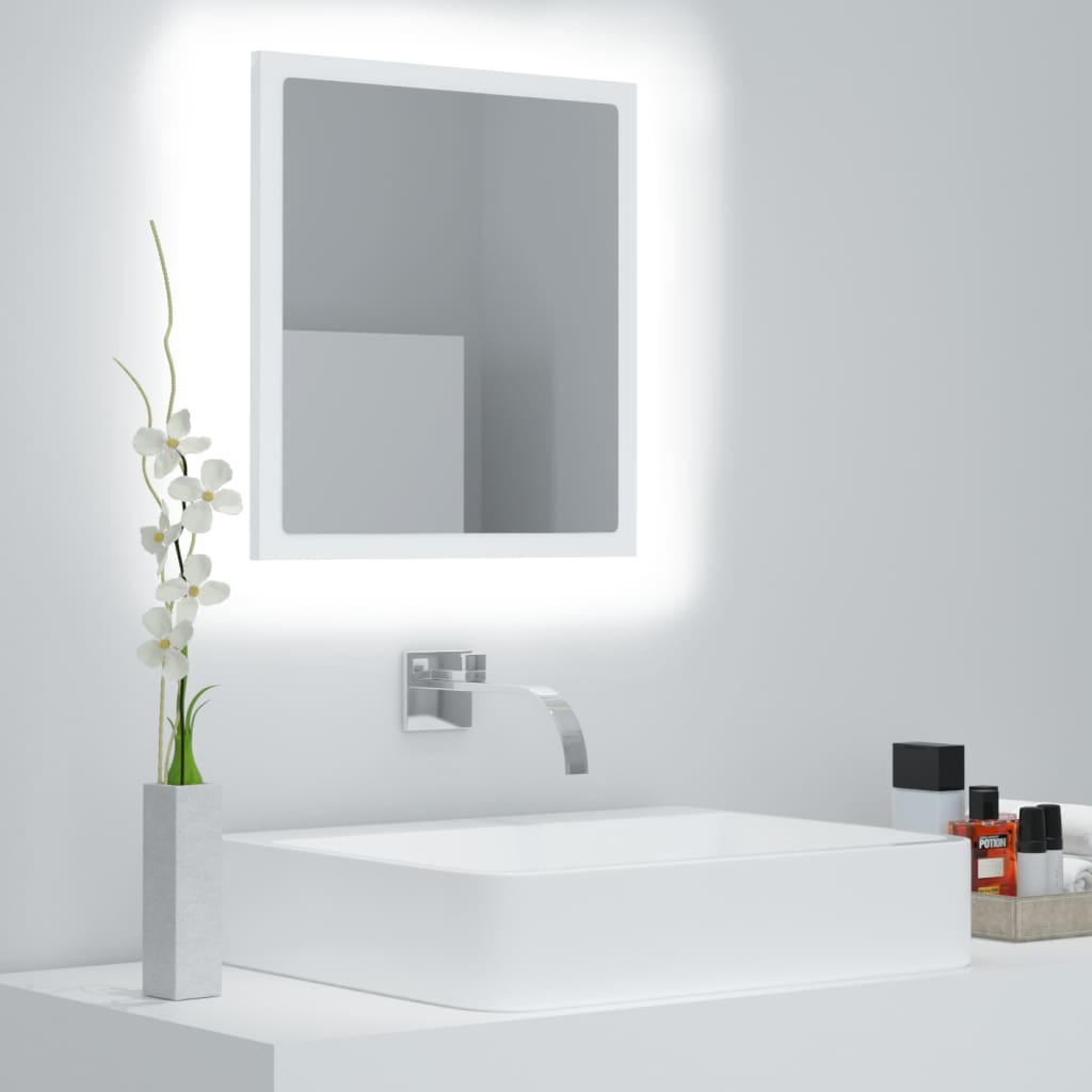 Baderomsspeil Led Hvit 40X8,5X37 Cm Akryl