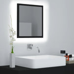 Baderomsspeil Led Svart 40X8,5X37 Cm Akryl