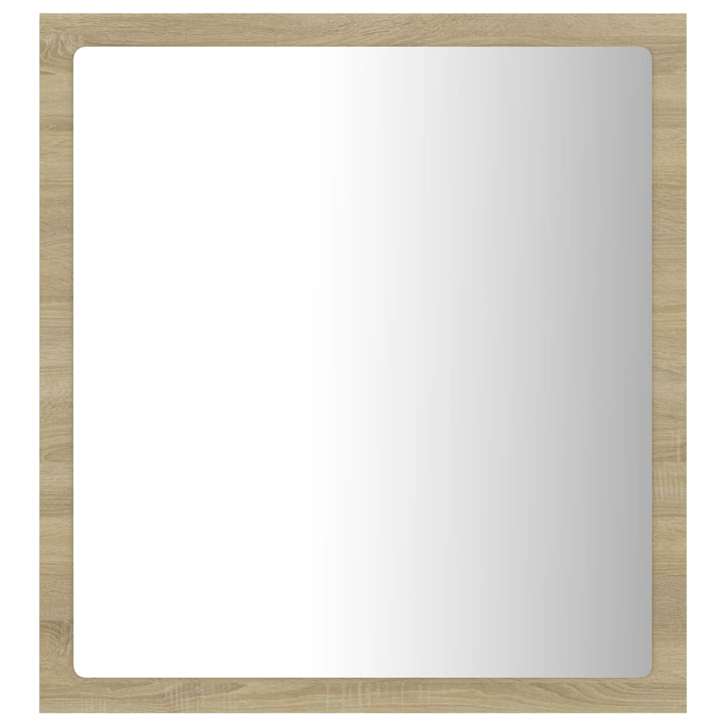 Led-Badespeil Sonoma Eik 40X8,5X37 Cm Akryl