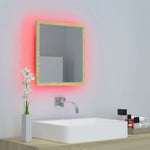 Led-Badespeil Sonoma Eik 40X8,5X37 Cm Akryl