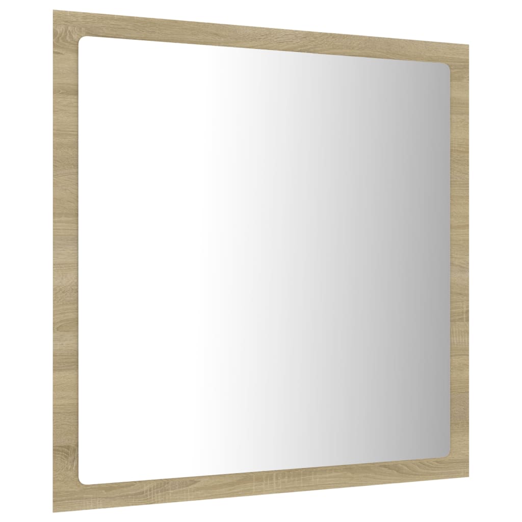 Led-Badespeil Sonoma Eik 40X8,5X37 Cm Akryl