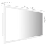 Baderomsspeil Led Hvit 80X8,5X37 Cm Akryl