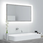 Led-Badespeil Betonggrå 80X8,5X37 Cm Akryl