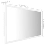 Baderomsspeil Led Hvit 90X8,5X37 Cm Akryl