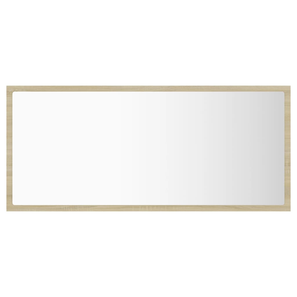 Led-Badespeil Sonoma Eik 90X8,5X37 Cm Akryl