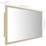 Led-Badespeil Sonoma Eik 90X8,5X37 Cm Akryl