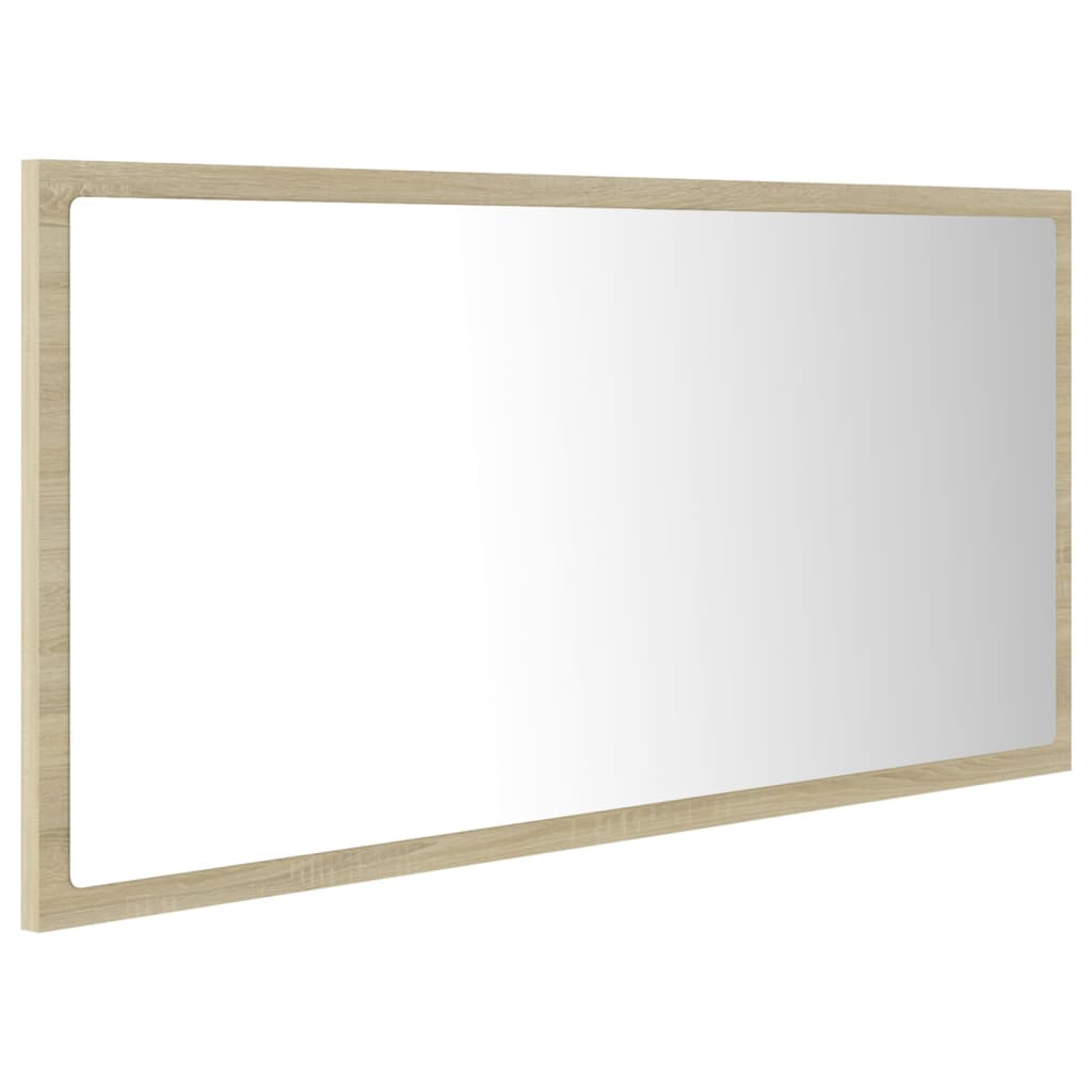 Led-Badespeil Sonoma Eik 90X8,5X37 Cm Akryl