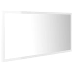 Led-Badespeil Høyglans Hvit 90X8,5X37 Cm Akryl
