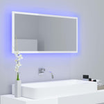 Led-Badespeil Høyglans Hvit 90X8,5X37 Cm Akryl