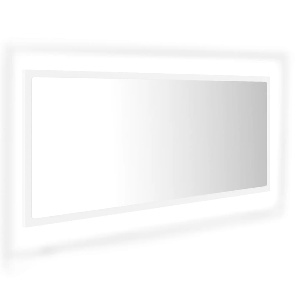 Led-Badespeil Hvit 100X8,5X37 Cm Akryl