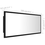 Led-Badespeil Svart 100X8,5X37 Cm Akryl