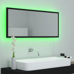 Led-Badespeil Svart 100X8,5X37 Cm Akryl