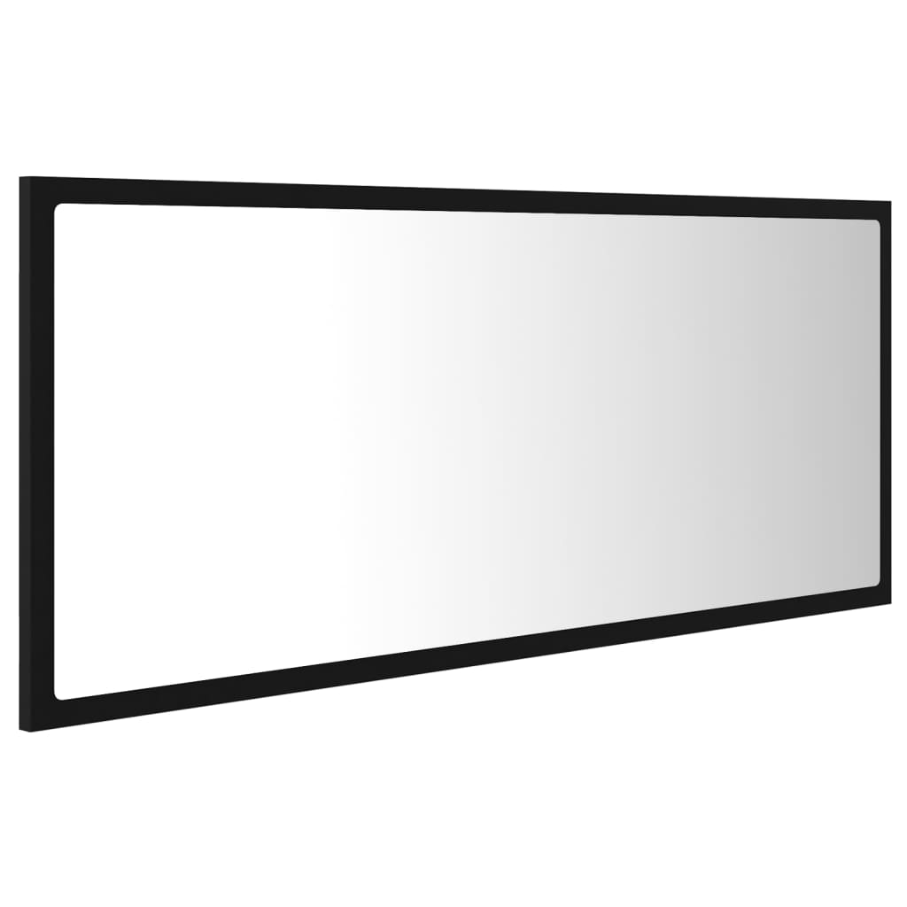 Led-Badespeil Svart 100X8,5X37 Cm Akryl