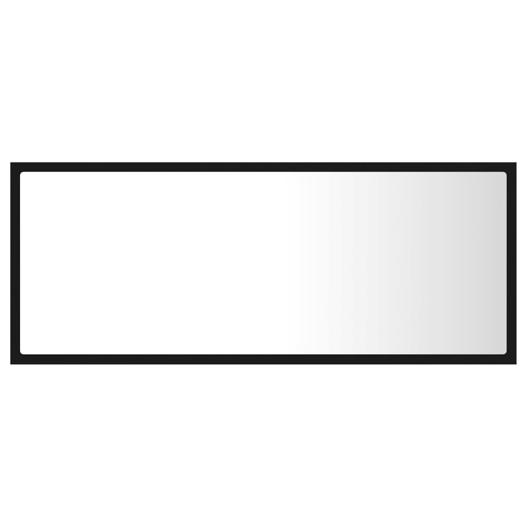 Led-Badespeil Svart 100X8,5X37 Cm Akryl