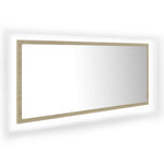 Led-Badespeil Sonoma Eik 100X8,5X37 Cm Akryl