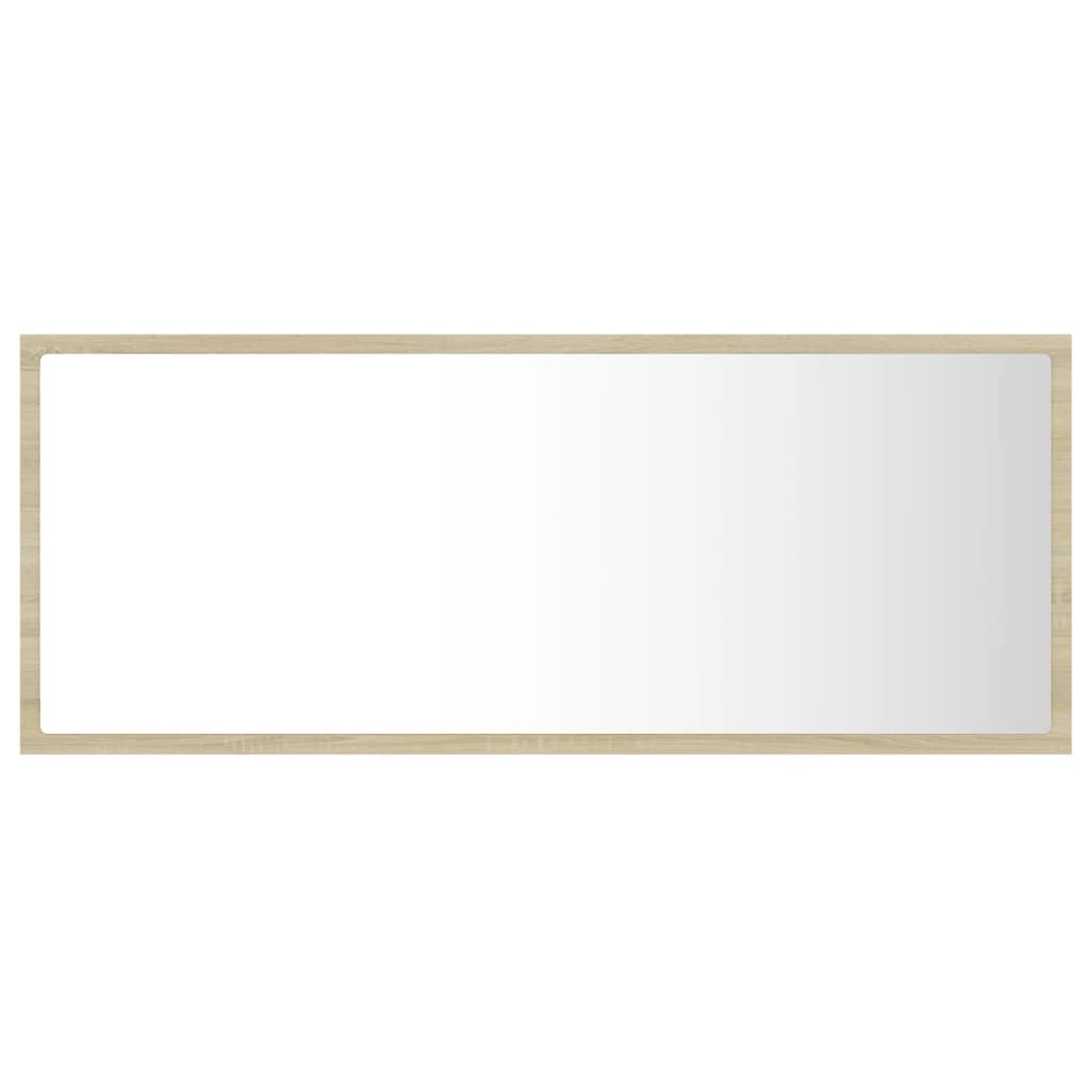 Led-Badespeil Sonoma Eik 100X8,5X37 Cm Akryl
