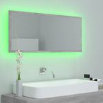 Led-Badespeil Betonggrå 100X8,5X37 Cm Akryl