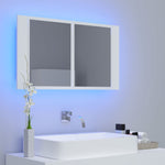 Led-Speilskap Hvit 80X12X45 Cm Akryl