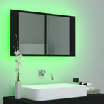 Led-Speilskap Svart 80X12X45 Cm Akryl
