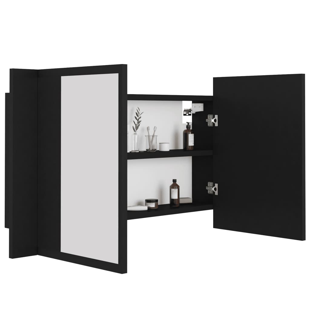 Led-Speilskap Svart 80X12X45 Cm Akryl