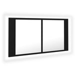 Led-Speilskap Til Baderom Svart 90X12X45 Cma Kryl