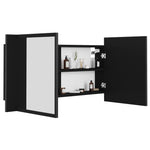 Led-Speilskap Til Baderom Svart 90X12X45 Cma Kryl